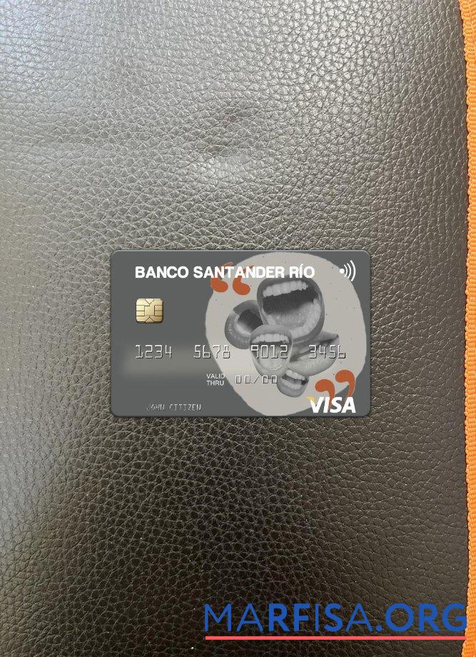 Blank Argentina Banco Santander Río visa card photolook front real example